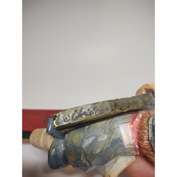 Spit N Whittle Bottle Stopper Worker Man In Overalls Holds Beam Chris Hammack - Picture 4 of 6